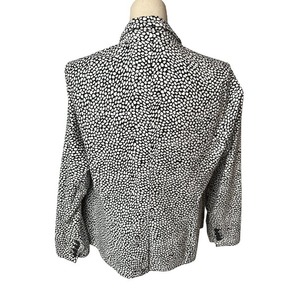 Lane Bryant Blazer The Modernist Collection Black & White Print Stretch Size 16 - Picture 3 of 6